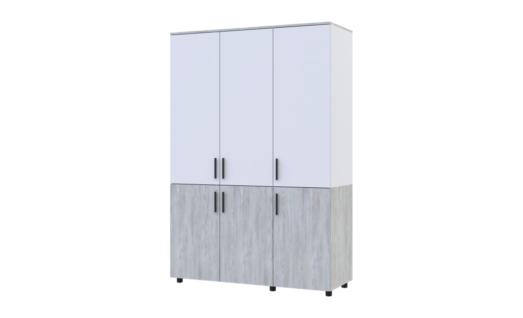 Kleiderschrank Doros Thorn Natti Kiefer/Weiß 3 Türen Kleiderstange 135x51,6x200 (44900507)