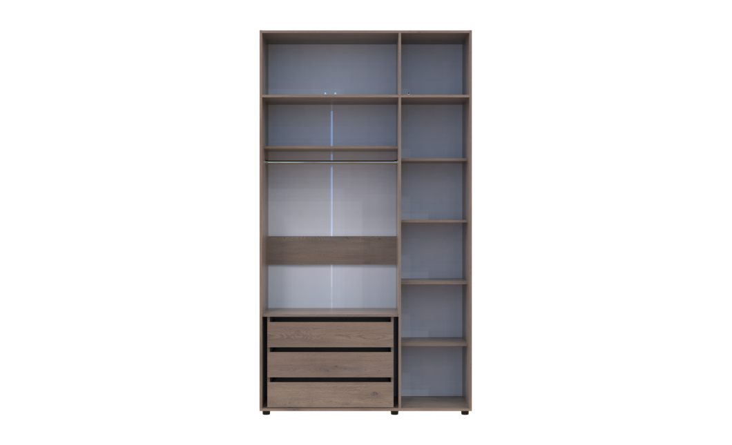Kleiderschrank mit Schubladen und Aufsatz Doros Kasper Cremona Cannolo 3 Türen 135x48x245 (42005567)