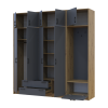 Drehtürenschrank Doros Rondi mit Kleiderstange und Oberschrank Artisan Eiche/Graphitgrau 4 Türen 220x52x236 (42005297)
