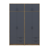 Kleiderschrank mit Aufsatz Doros Rondi Artisan Eiche/Graphit 2+2 Türen 164x52x236 (42005700)
