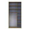 Kleiderschrank Doros Rondi mit Drehtüren mit Oberschrank Artisan Eiche / Graphitgrau 3 Türen 121x52x260 (42005187)