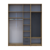 Drehtürenschrank Doros Rondi mit Kleiderstange und Oberschrank Artisan Eiche/Graphitgrau 3 Türen 181x52x236 (42005285)