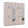 Kleiderschrank mit Spiegel und hohem Aufsatz Doros Rondi Kaschmir 3+3 Türen 242x52x260 (42005647)
