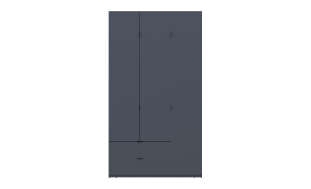 Kleiderschrank Doros Lukas mit Drehtüren Graphitgrau 3 Türen 135x50x240 (80737801)