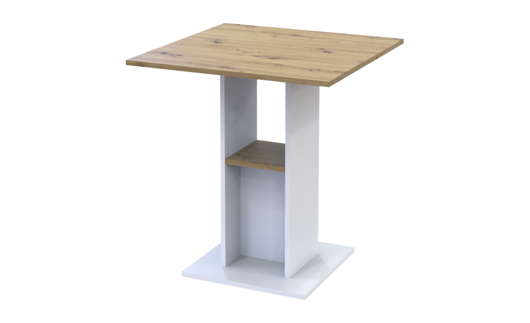 Esstisch Doros Koud Weiß / Artisan Eiche 70x70x74 (41510131)
