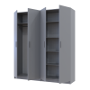 Kleiderschrank-Set Doros Promo Grau mit Regalen 2+2 Türen 180x48x204 (80737771)