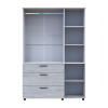 Kleiderschrank Doros Thorn Natti Kiefer/Weiß 3 Türen 3 Schubladen Kleiderstange 135x51,6x200 (44900509)