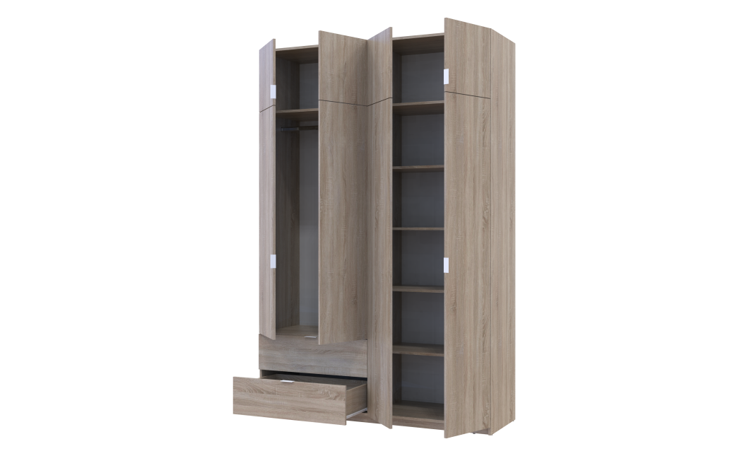 Kleiderschrank Doros Lukas mit Drehtüren Sonoma Eiche 160x50x240 (80737730)