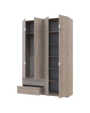Kleiderschrank Doros Lukas mit Drehtüren Sonoma Eiche 160x50x240 (80737730)