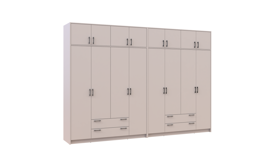 Kleiderschrank mit Aufsatz Doros Rondi Kaschmir 4+4 Türen 320x52x236 (42005638)