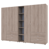 Kleiderschrank Doros Gelar Sonoma Eiche 3+3 Türen mit offenem Regal 270,6x49,5x203,4 (42005052)