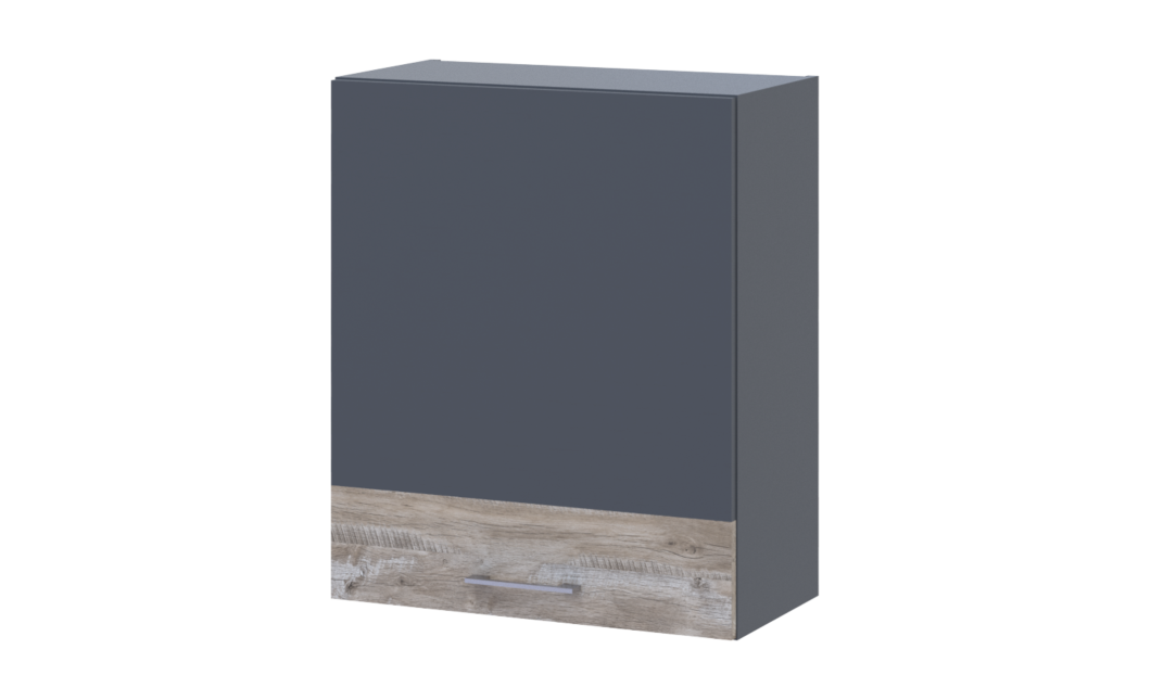 Leia Küche Doros M72_SZ60 Oberschrank rechts Graphitgrau Klondike Arbeitsplatte 60x31x72 (80359569.4)