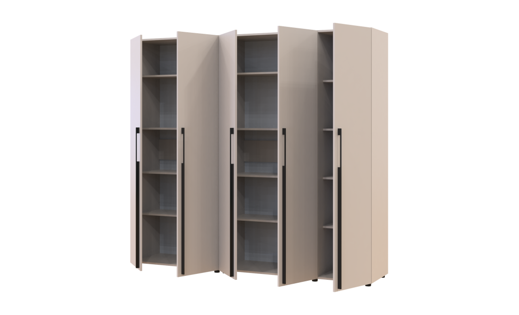 Kleiderschrank mit Regalen Doros Kasper Kaschmir 2+3 Türen 225x48x204 (42005546)