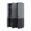Kleiderschrank Doros Thorn Anthrazit/Grau 3 Türen Böden 135x51,6x200 (44900520)