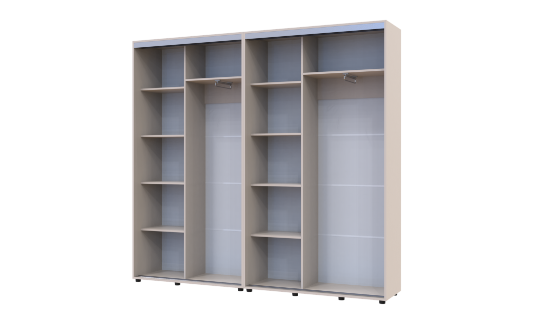 Kleiderschrank Doros Sigma Slim Schiebetüren Kaschmir 2+2 Türen 230x45x214.4 (42005592)
