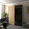 Kleiderschrank Doros G-Caiser Schiebetüren Ewok Eiche Glas 2 Türen 180x60x240 (80737750)