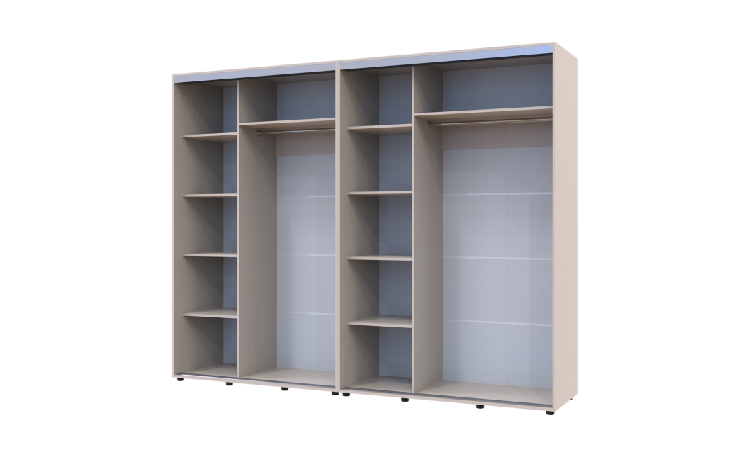 Kleiderschrank Doros Sigma Slim Schiebetüren Kaschmir 2+2 Türen 270x60x214.4 (42005601)