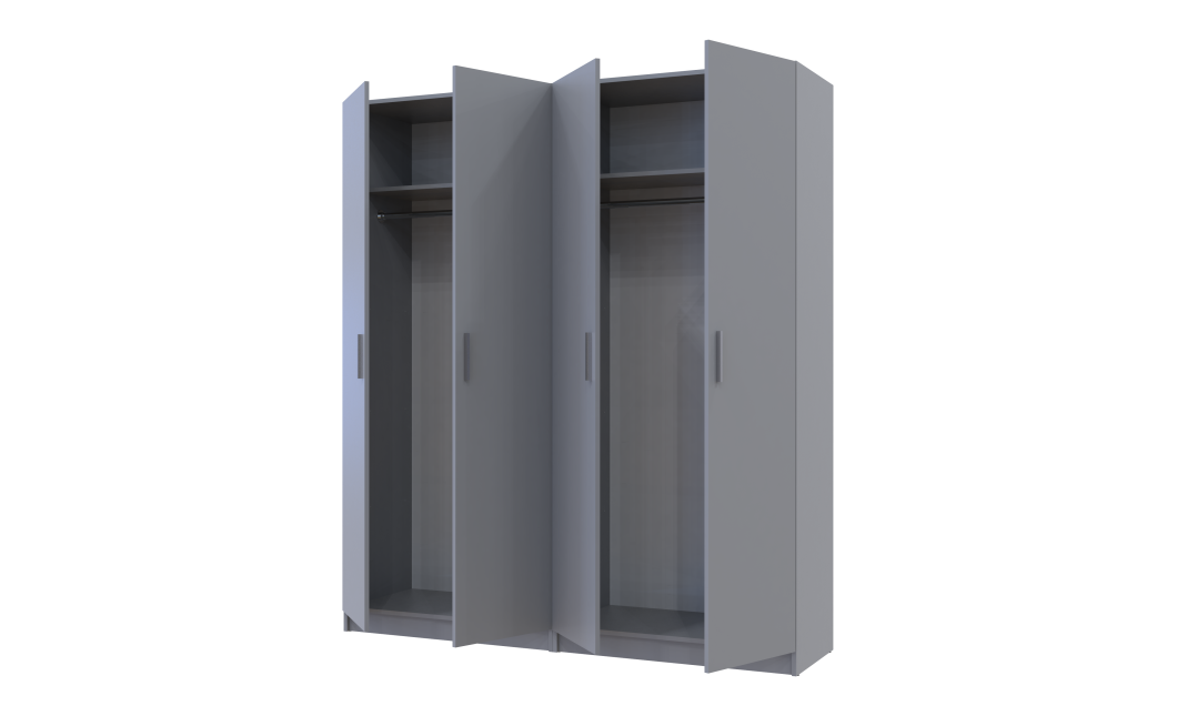 Kleiderschrank-Set Doros Promo Grau 2+2 Türen 180x48x204 (80737766)