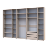 Kleiderschrank mit Schubladen, Regalen und Aufsatz Doros Kasper Kaschmir 3+2+3 Türen 360x48x245 (42005744)