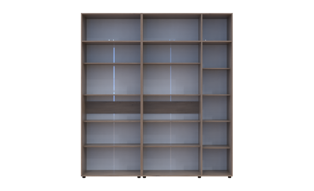 Kleiderschrank mit Regalen und Aufsatz Doros Kasper Cremona Cannolo 2+3 Türen 225x48x245 (42005553)