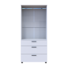 Kleiderschrank Doros Thorn Weiß 2 Türen 3 Schubladen Kleiderstange 90x51,6x200 (44900437)