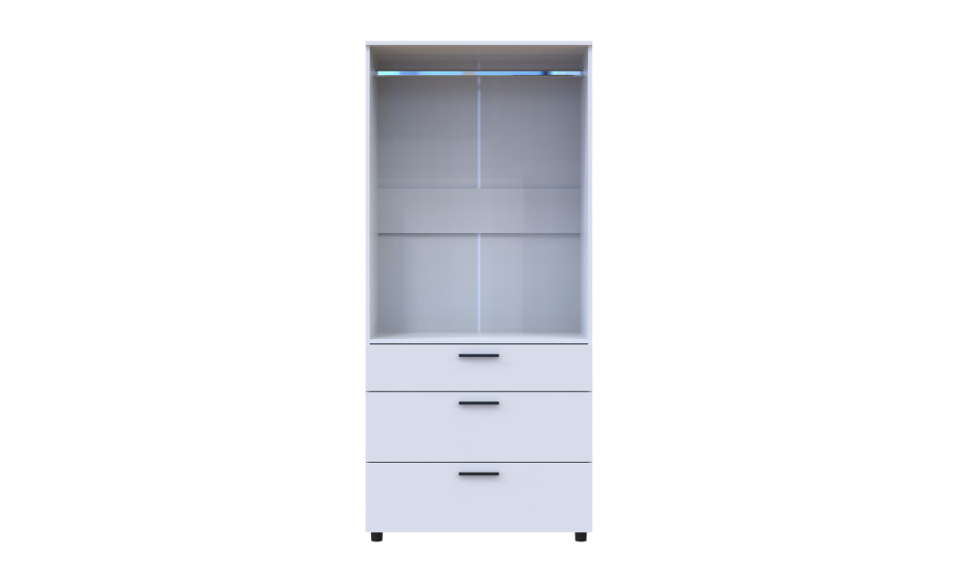 Kleiderschrank Doros Thorn Weiß 2 Türen 3 Schubladen Kleiderstange 90x51,6x200 (44900437)