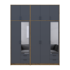 Kleiderschrank mit Spiegel und hohem Aufsatz Doros Rondi Artisan Eiche/Graphit 2+3 Türen 203x52x260 (42005715)