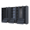 Kleiderschrank Doros Gelar Graphitgrau 4+4 Türen Säulenschrank 370x49,5x203,4 (42005173)