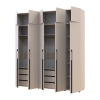 Kleiderschrank mit Schubladen und Aufsatz Doros Kasper Kaschmir 2+3 Türen 225x48x245 (42005554)