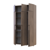 Kleiderschrank mit Regalen und Aufsatz Doros Kasper Cremona Cannolo 3 Türen 135x48x245 (42005565)