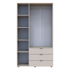 Kleiderschrank Doros Gelar mit Drehtüren Kaschmir 3 Türen 116,2x49,5x203,4 (80737633)