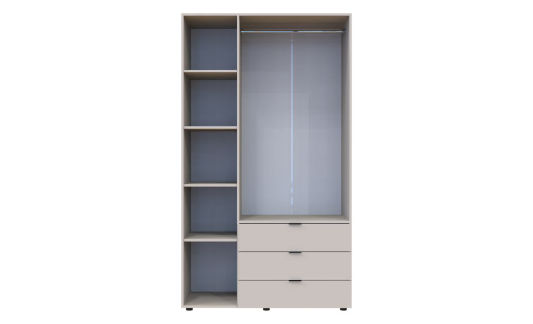 Kleiderschrank Doros Gelar mit Drehtüren Kaschmir 3 Türen 116,2x49,5x203,4 (80737633)