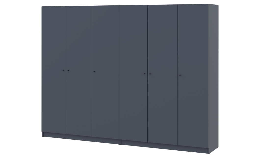 Kleiderschrank-Set Doros Promo Anthrazit 3+3 Türen 270x48x204 (42005336)