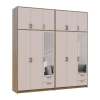 Kleiderschrank mit Spiegel und hohem Aufsatz Doros Rondi Artisan Eiche/Kaschmir 3+3 Türen 242x52x260 (42005683)