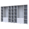 Kleiderschrank Doros Gelar Weiß 4+4 Türen mit offenem Regal 348,2x49,5x203,4 (42005040)