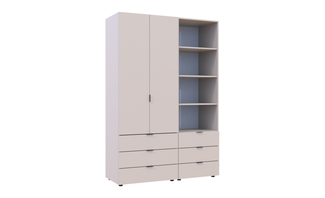 Kleiderschrank Doros Gelar Kaschmir 2 Türen Säulenschrank 137,5x49,5x203,4 (42005174)