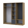 Drehtürenschrank Doros Rondi mit Kleiderstange Artisan Eiche/Graphitgrau 3 Türen 181x52x195 (42005281)