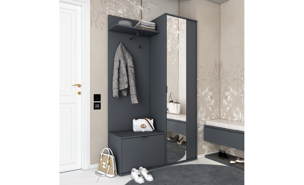 Flurschrank Doros Dora Graphitgrau 113,5x40x192 (44900219)