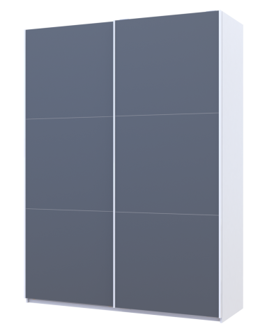 Kleiderschrank Doros G-Caiser Schiebetüren Weiß Graphitgrau 2 Türen 160x60x240 (42005087)