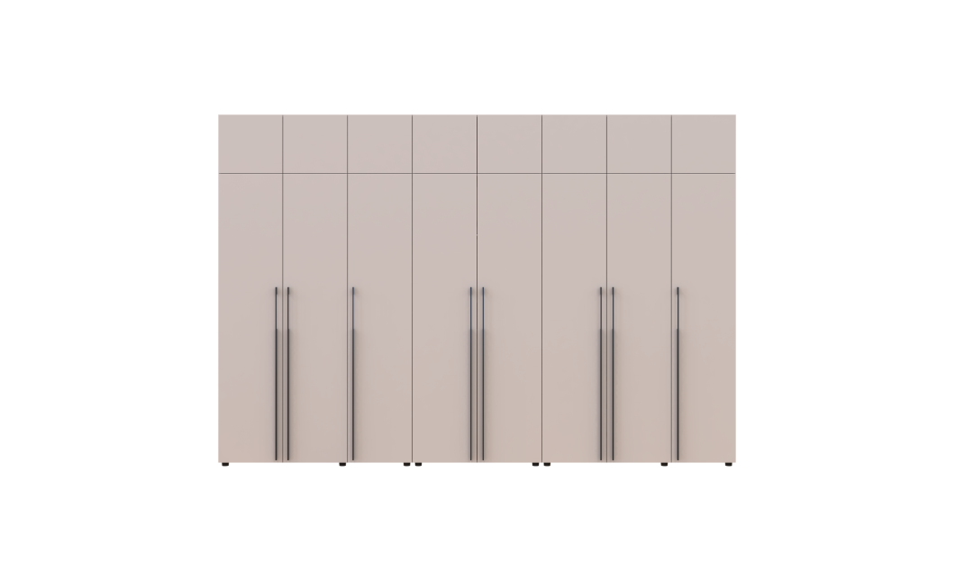 Kleiderschrank mit Schubladen, Regalen und Aufsatz Doros Kasper Kaschmir 3+2+3 Türen 360x48x245 (42005744)