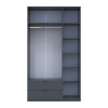 Kleiderschrank Doros Lukas mit Drehtüren Graphitgrau 3 Türen 135x50x240 (80737801)