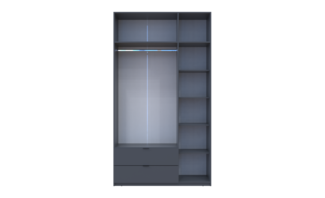 Kleiderschrank Doros Lukas mit Drehtüren Graphitgrau 3 Türen 135x50x240 (80737801)