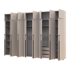 Kleiderschrank mit Schubladen, Regalen und Aufsatz Doros Kasper Kaschmir 3+2+3 Türen 360x48x245 (42005744)