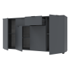 Kommode Doros Ron 7 Graphitgrau 4 Türen 2 Schubladen 160x38x81 (44900236)