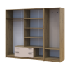 Drehtürenschrank Doros Rondi mit Kleiderstange und Spiegel Artisan Eiche/Kaschmir 4 Türen 220x52x195 (42005294)