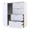 Kommode Doros Ron 1 Weiß 1 Türen 4 Schubladen 80x38x81 (41516005)
