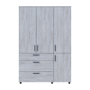 Kleiderschrank Doros Thorn Natti Kiefer 3 Türen 3 Schubladen Kleiderstange 135x51,6x200 (44900481)