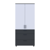 Kleiderschrank Doros Thorn Anthrazit/Weiß 2 Türen 3 Schubladen Kleiderstange 90x51,6x200 (44900469)