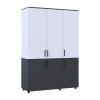 Kleiderschrank Doros Thorn Anthrazit/Weiß 3 Türen Kleiderstange 135x51,6x200 (44900515)