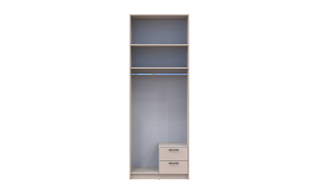 Kleiderschrank Doros Rondi mit Drehtüren mit Oberschrank Kaschmir 2 Türen 82x52x236 (80738469)